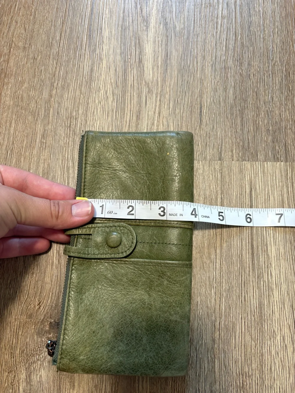 Roulens Green Leather Bifold Wallet